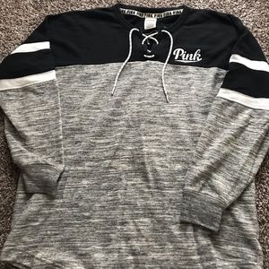 PINK hockey tie pullover✔️✔️